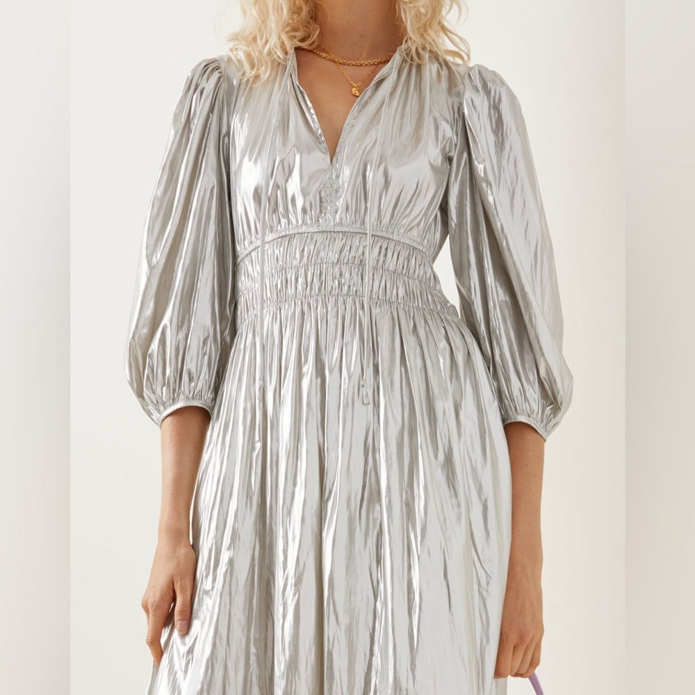 Ciao Lucia Metallic Georgina Foiled Satin Midi